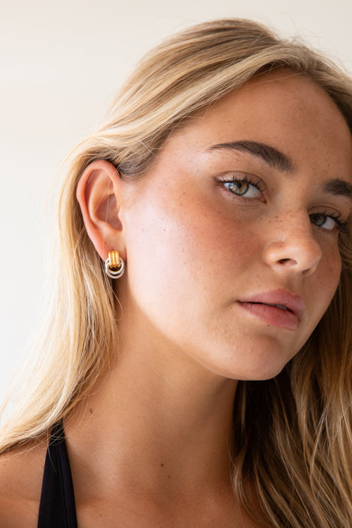 BROOKLYN EARRINGS TWO TONE